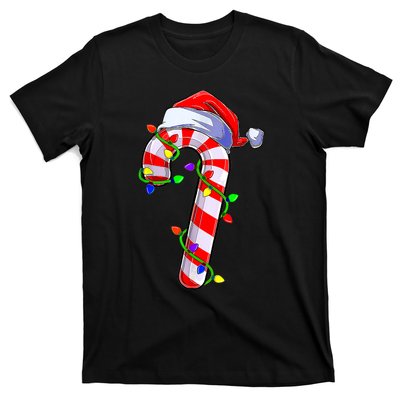 Christmas Candy Cane Santa Hat T-Shirt