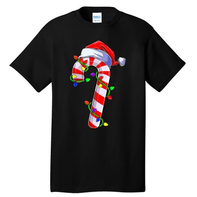 Christmas Candy Cane Santa Hat Tall T-Shirt