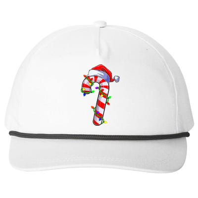 Christmas Candy Cane Santa Hat Snapback Five-Panel Rope Hat