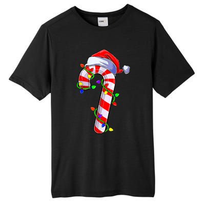 Christmas Candy Cane Santa Hat Tall Fusion ChromaSoft Performance T-Shirt