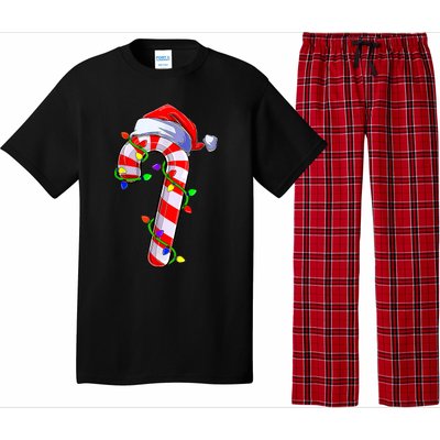 Christmas Candy Cane Santa Hat Pajama Set