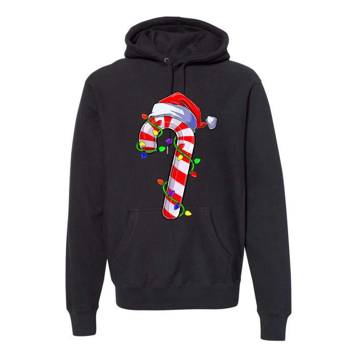 Christmas Candy Cane Santa Hat Premium Hoodie