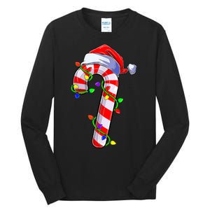 Christmas Candy Cane Santa Hat Tall Long Sleeve T-Shirt