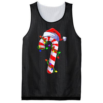 Christmas Candy Cane Santa Hat Mesh Reversible Basketball Jersey Tank