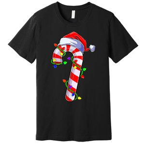 Christmas Candy Cane Santa Hat Premium T-Shirt