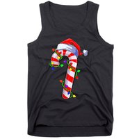 Christmas Candy Cane Santa Hat Tank Top