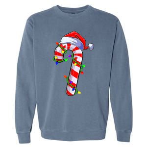 Christmas Candy Cane Santa Hat Garment-Dyed Sweatshirt