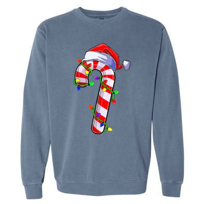 Christmas Candy Cane Santa Hat Garment-Dyed Sweatshirt