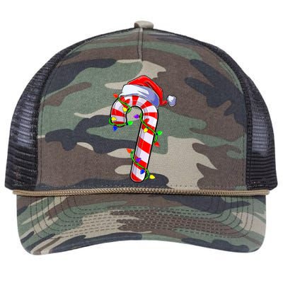 Christmas Candy Cane Santa Hat Retro Rope Trucker Hat Cap