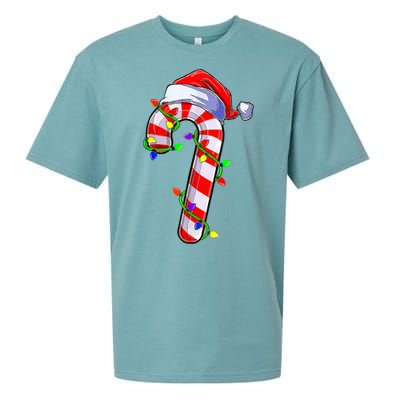 Christmas Candy Cane Santa Hat Sueded Cloud Jersey T-Shirt