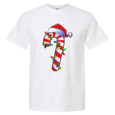 Christmas Candy Cane Santa Hat Garment-Dyed Heavyweight T-Shirt