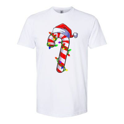 Christmas Candy Cane Santa Hat Softstyle CVC T-Shirt