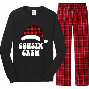 Christmas Cousin Crew Santa Red Plaid Funny Xmas Pajamas Cute Gift Long Sleeve Pajama Set