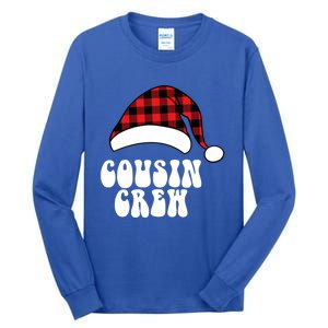 Christmas Cousin Crew Santa Red Plaid Funny Xmas Pajamas Cute Gift Tall Long Sleeve T-Shirt