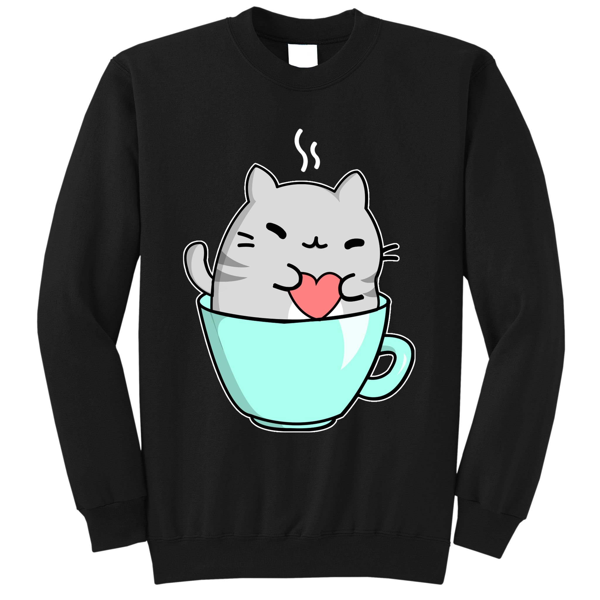 Cute Cat Coffee Lover Gift Sweatshirt