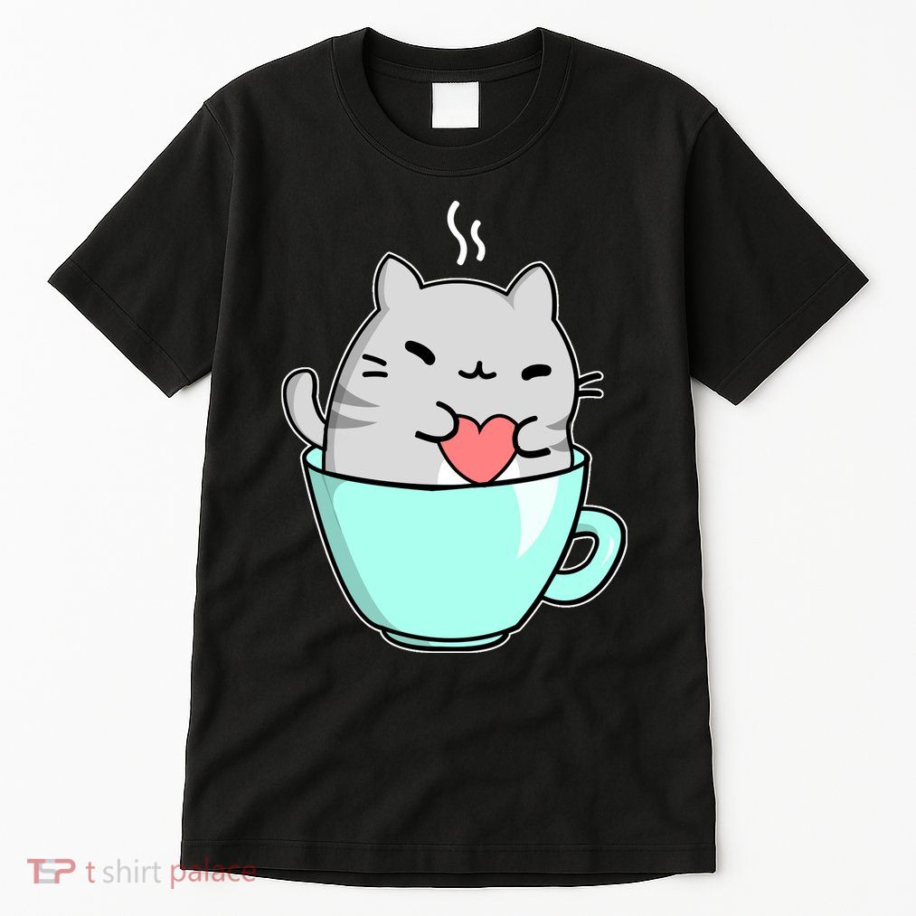 Cute Cat Coffee Lover Gift Tall T-Shirt