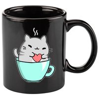 Cute Cat Coffee Lover Gift 11oz C Handle Ceramic Mug