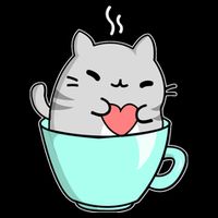 Cute Cat Coffee Lover Gift Drawstring Bag