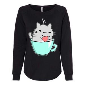 Cute Cat Coffee Lover Gift Womens California Wash Sweatshirt