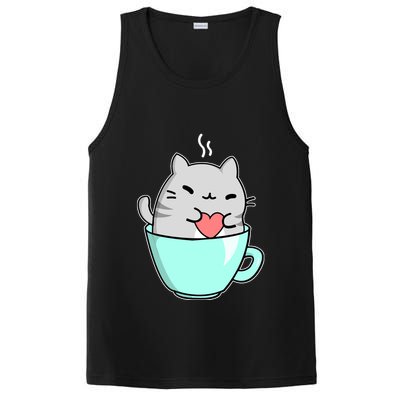 Cute Cat Coffee Lover Gift PosiCharge Competitor Tank