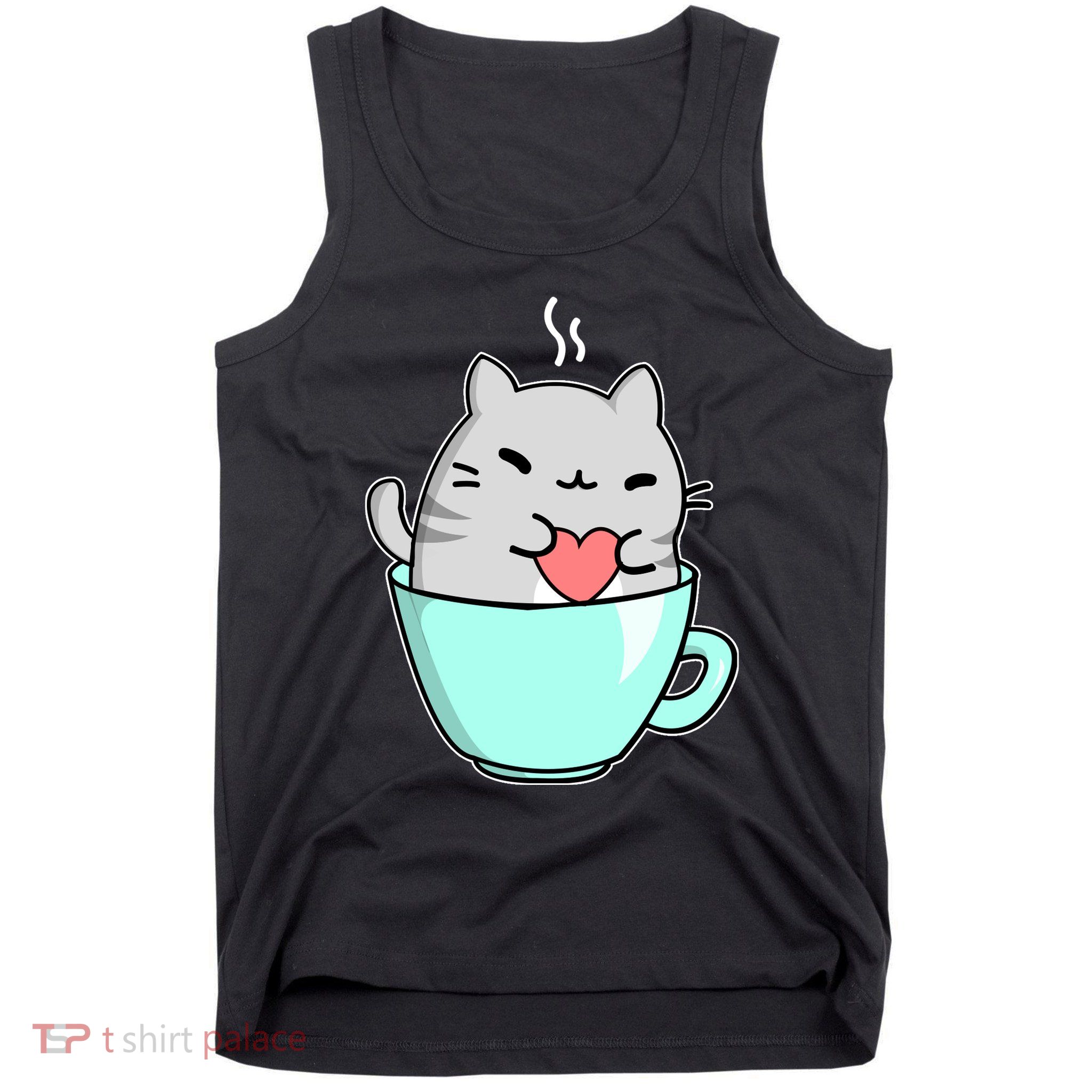 Cute Cat Coffee Lover Gift Tank Top