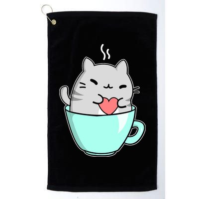 Cute Cat Coffee Lover Gift Golf Towel