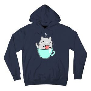 Cute Cat Coffee Lover Gift Tall Hoodie