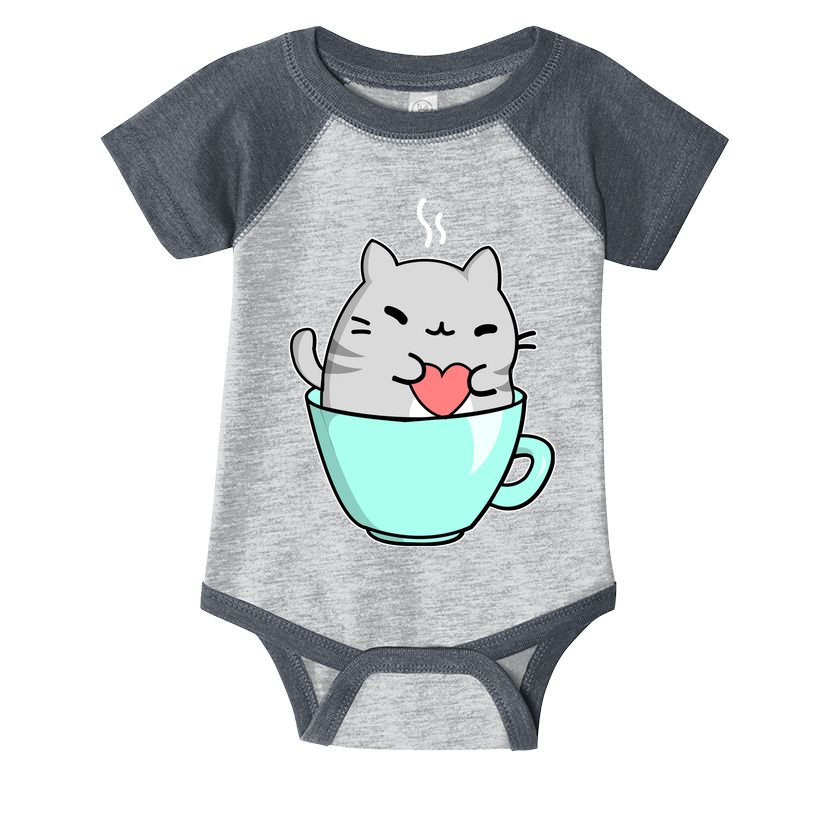 Cute Cat Coffee Lover Gift Infant Baby Jersey Bodysuit