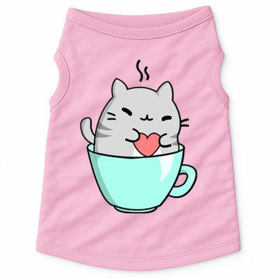 Cute Cat Coffee Lover Gift Doggie Tank