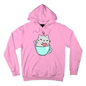 Cute Cat Coffee Lover Gift Hoodie