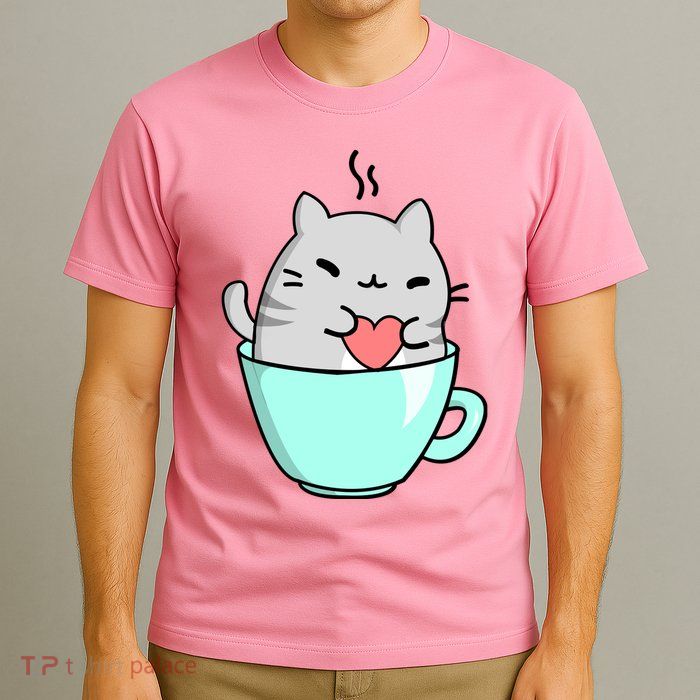 Cute Cat Coffee Lover Gift T-Shirt
