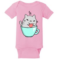 Cute Cat Coffee Lover Gift Baby Bodysuit