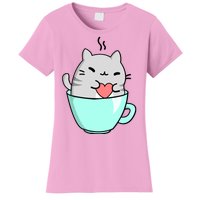 Cute Cat Coffee Lover Gift Women's T-Shirt