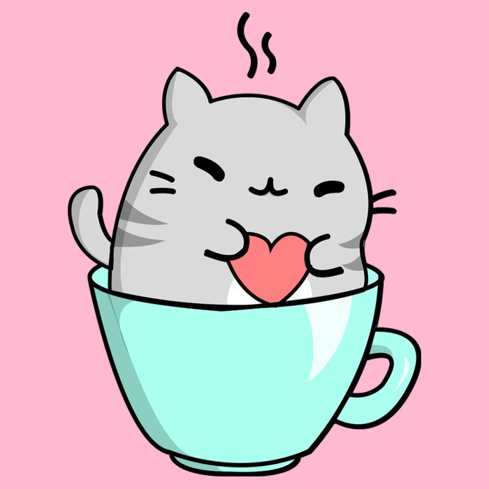 Cute Cat Coffee Lover Gift Womens T-Shirt