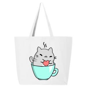 Cute Cat Coffee Lover Gift 25L Jumbo Tote