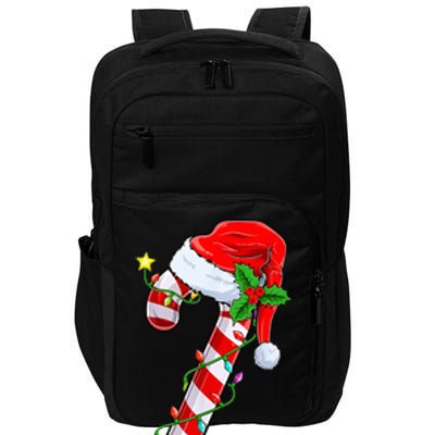 candy cane crew christmas lights family matching  Impact Tech Backpack