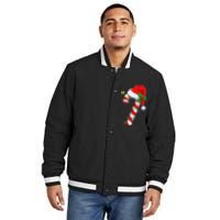 candy cane crew christmas lights family matching  Insulated Varsity Jacket