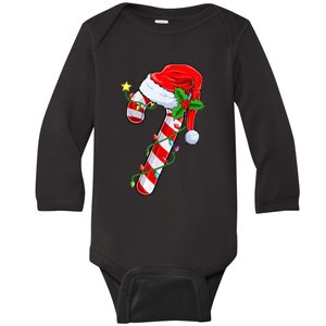 candy cane crew christmas lights family matching  Baby Long Sleeve Bodysuit