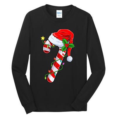 candy cane crew christmas lights family matching  Tall Long Sleeve T-Shirt