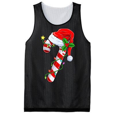 candy cane crew christmas lights family matching  Mesh Reversible Basketball Jersey Tank