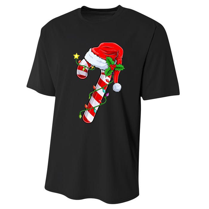 candy cane crew christmas lights family matching  Performance Sprint T-Shirt