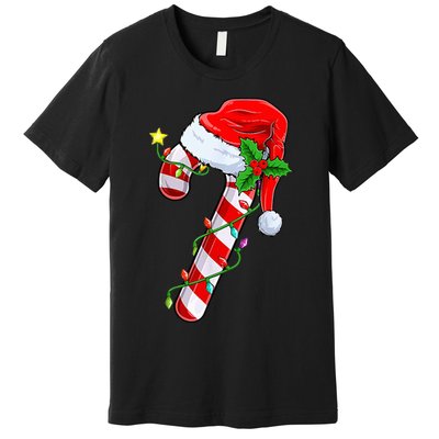 candy cane crew christmas lights family matching  Premium T-Shirt