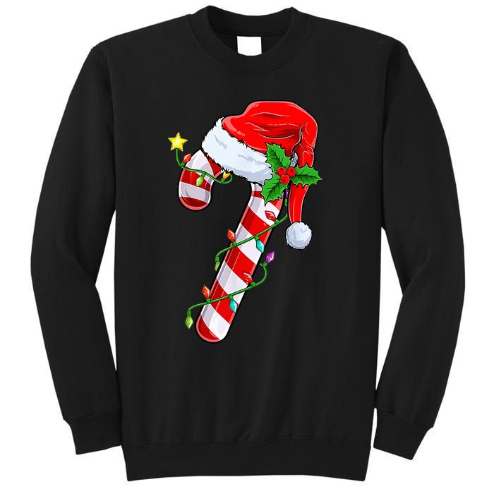 candy cane crew christmas lights family matching  Tall Sweatshirt