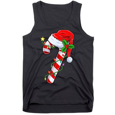 candy cane crew christmas lights family matching  Tank Top