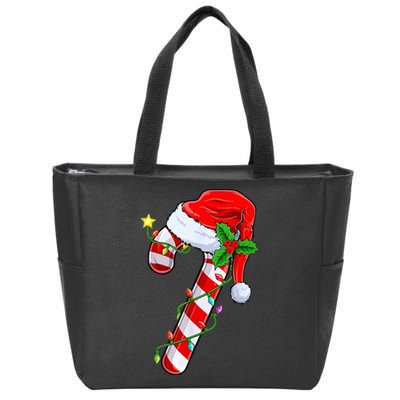 candy cane crew christmas lights family matching  Zip Tote Bag