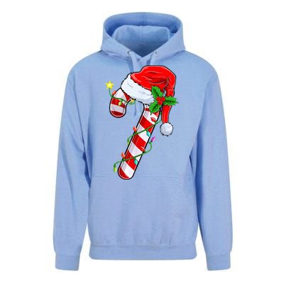 candy cane crew christmas lights family matching  Unisex Surf Hoodie