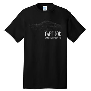 Cape Cod Canal Sagamore Bridge Illustration Art Souvenir Tall T-Shirt