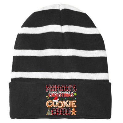 Christmas Cookie Crew Red Plaid Matching Family Striped Beanie with Solid Band