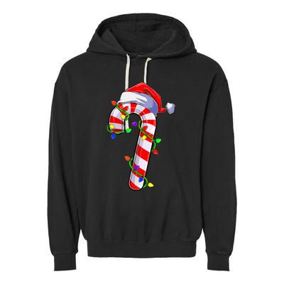 Candy Cane Crew Santa Christmas Party Boys Girls Xmas Garment-Dyed Fleece Hoodie