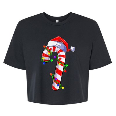 Candy Cane Crew Santa Christmas Party Boys Girls Xmas Bella+Canvas Jersey Crop Tee